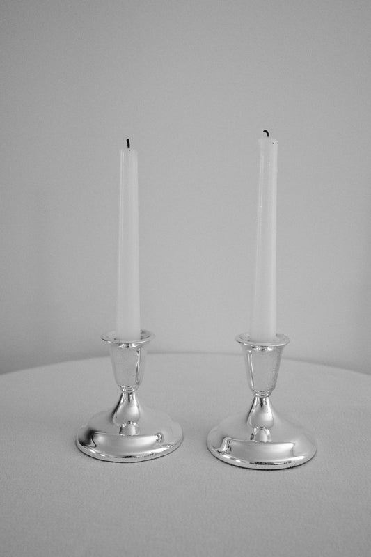 Pair of Vintage Silver-Plated Candle Holders