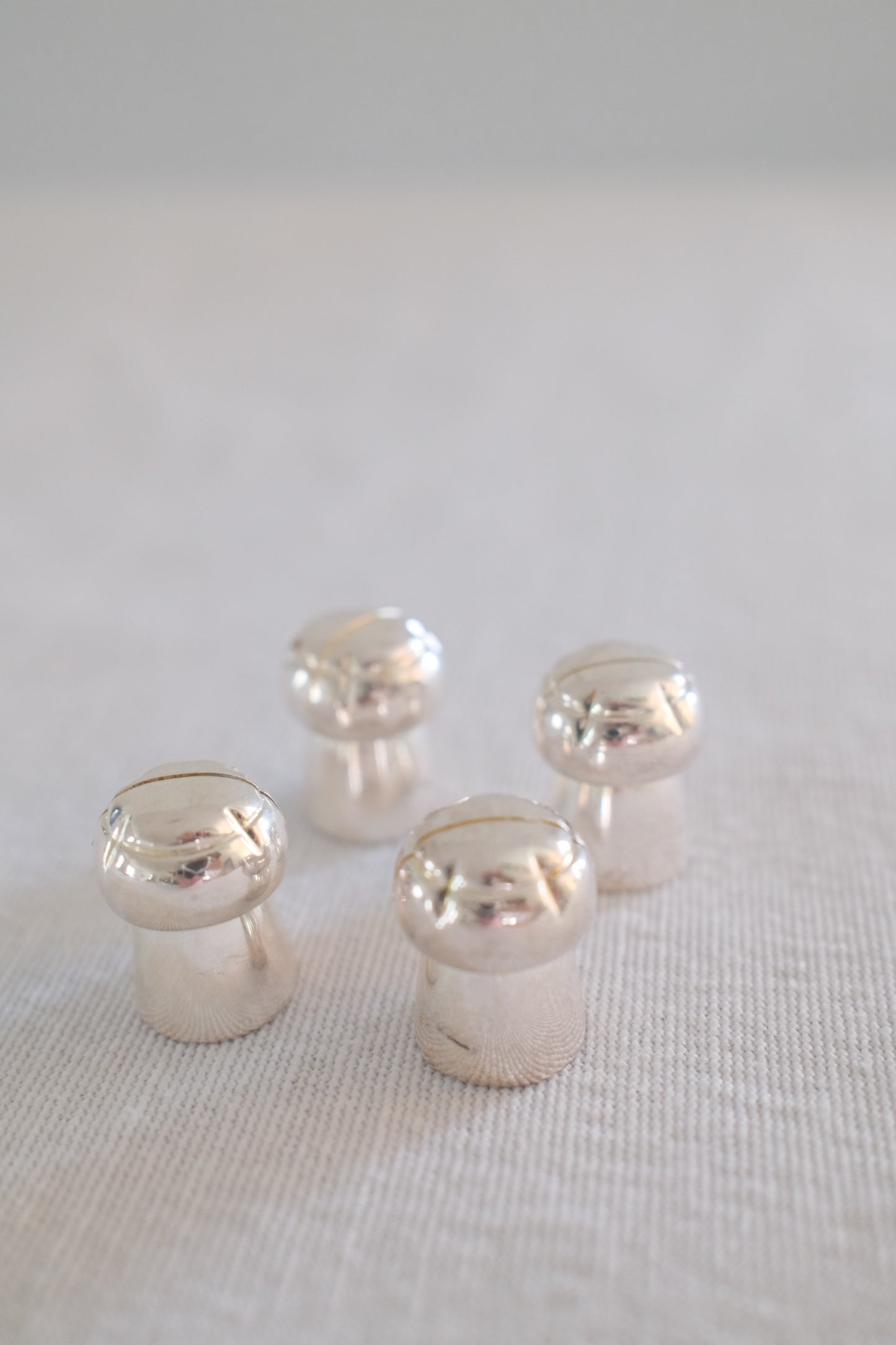 Silver Champagne Cork Place Card Holder - Set of 4