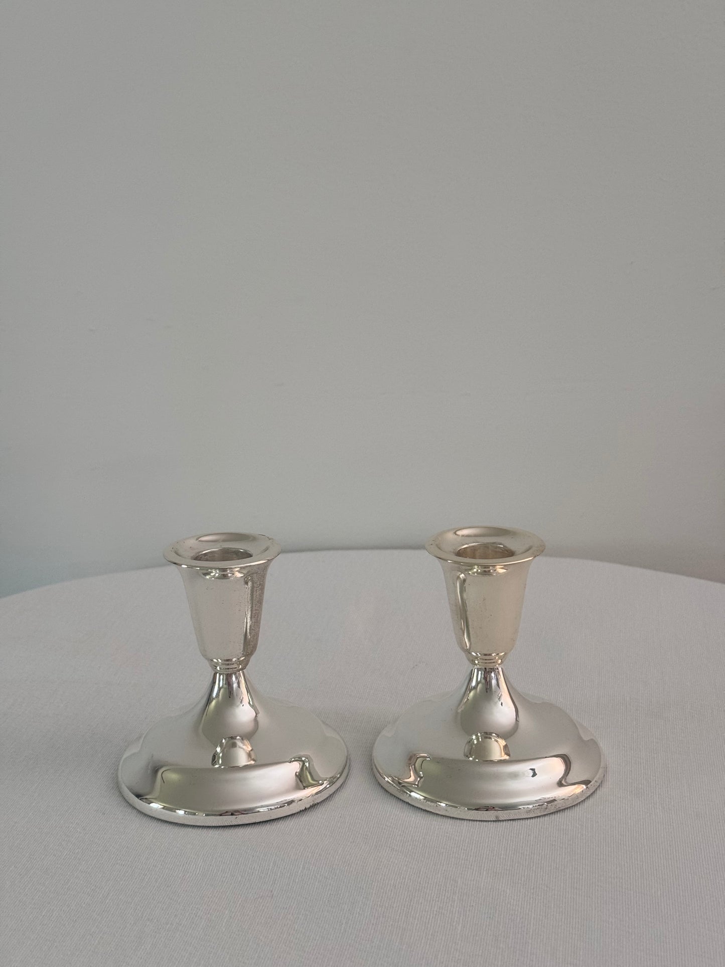 Pair of Vintage Silver-Plated Candle Holders